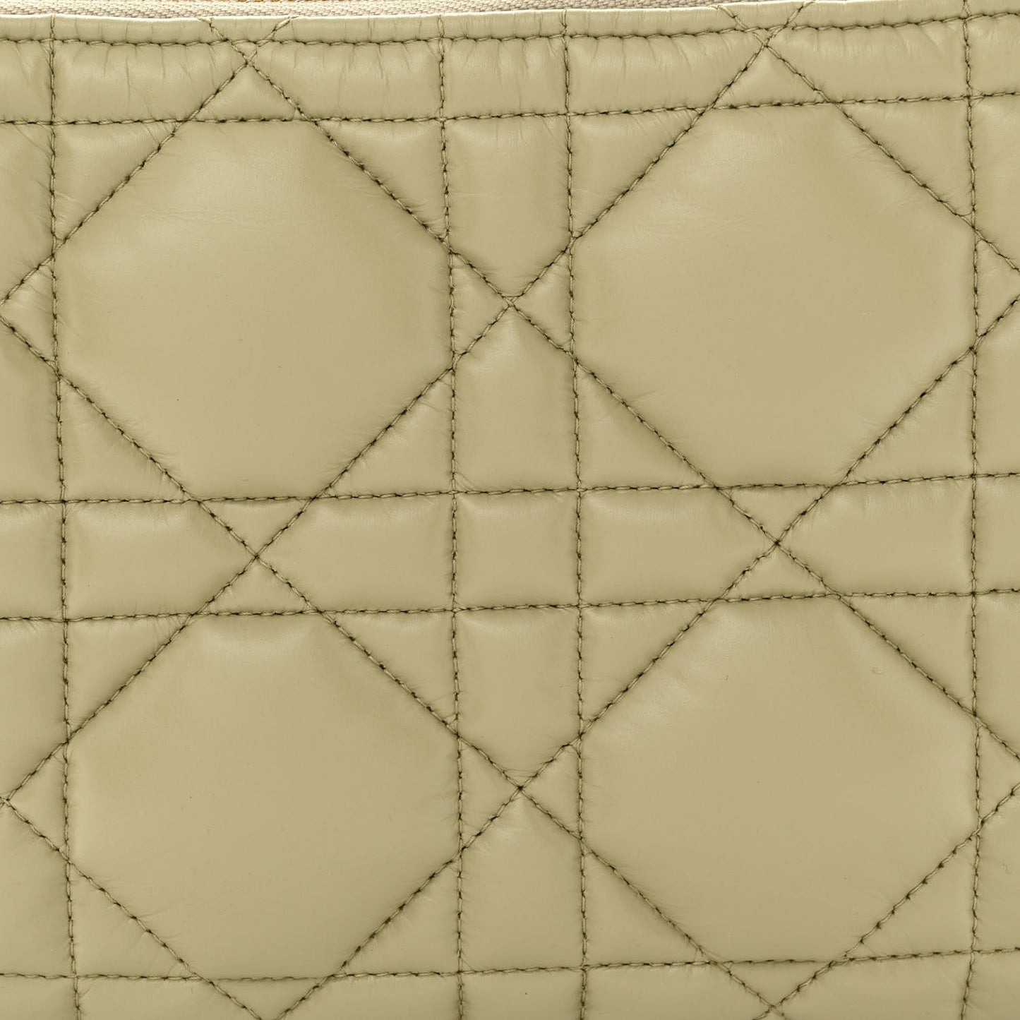 Calfskin Cannage Caro Pouch Desert Sage