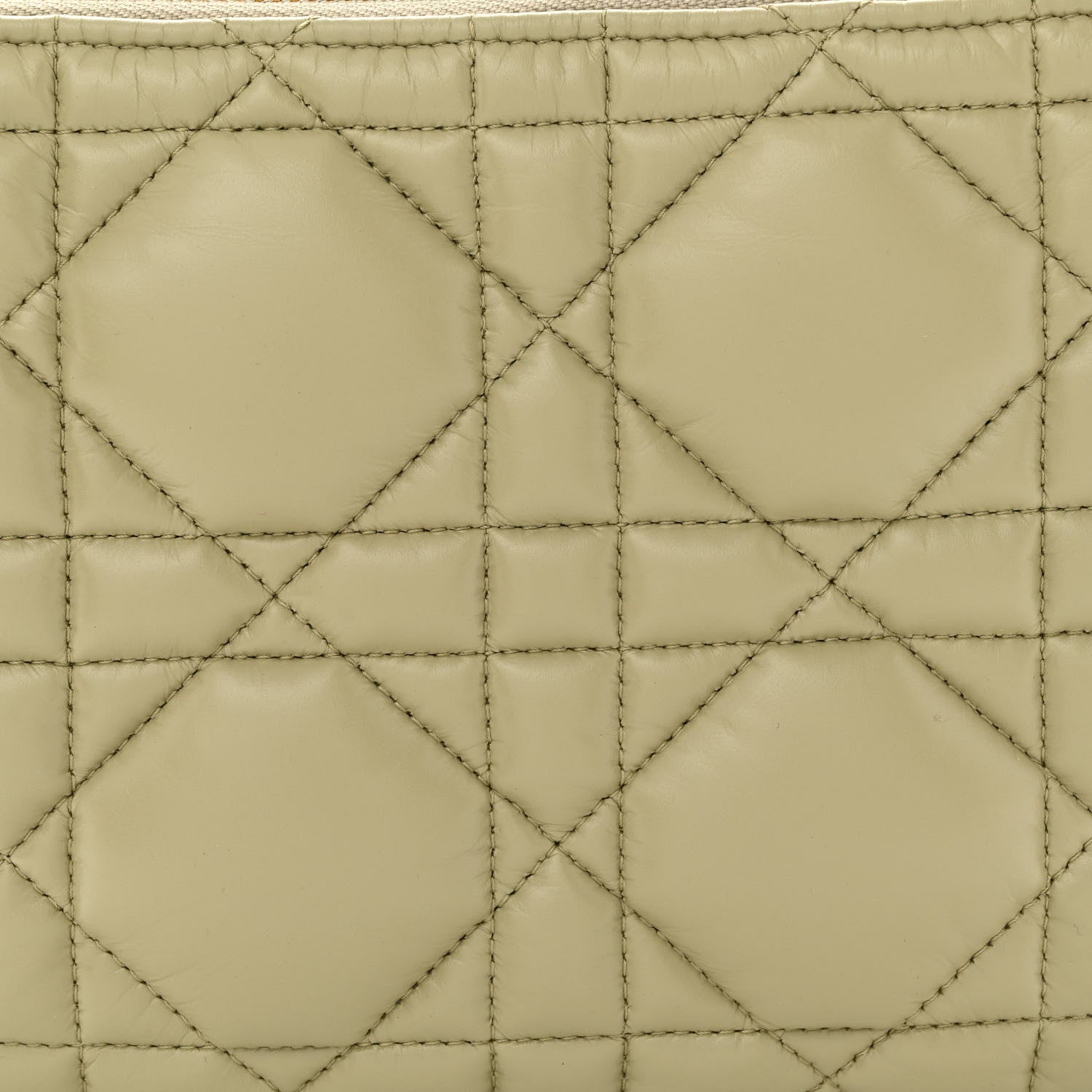 Christian Dior Calfskin Cannage Caro Pouch Desert Sage 8 of 11