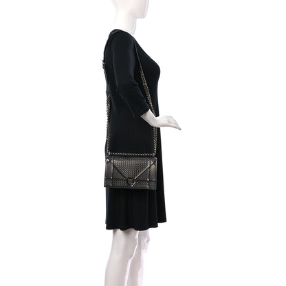Christian Dior Metallic Patent Micro-Cannage Small Diorama Flap Bag Onyx Black 2 of 10