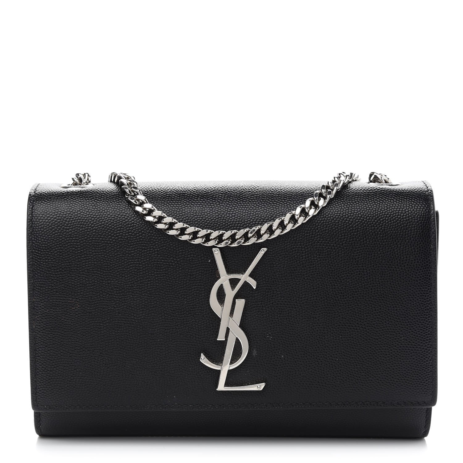 Saint Laurent Grain De Poudre Small Monogram Kate Satchel Black 1 of 9
