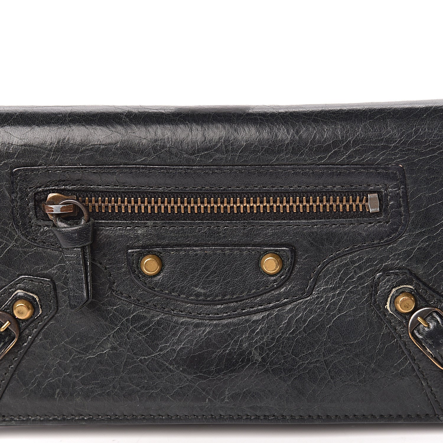 Balenciaga Agneau Classic Gold Hardware Money Wallet Black 8 of 18