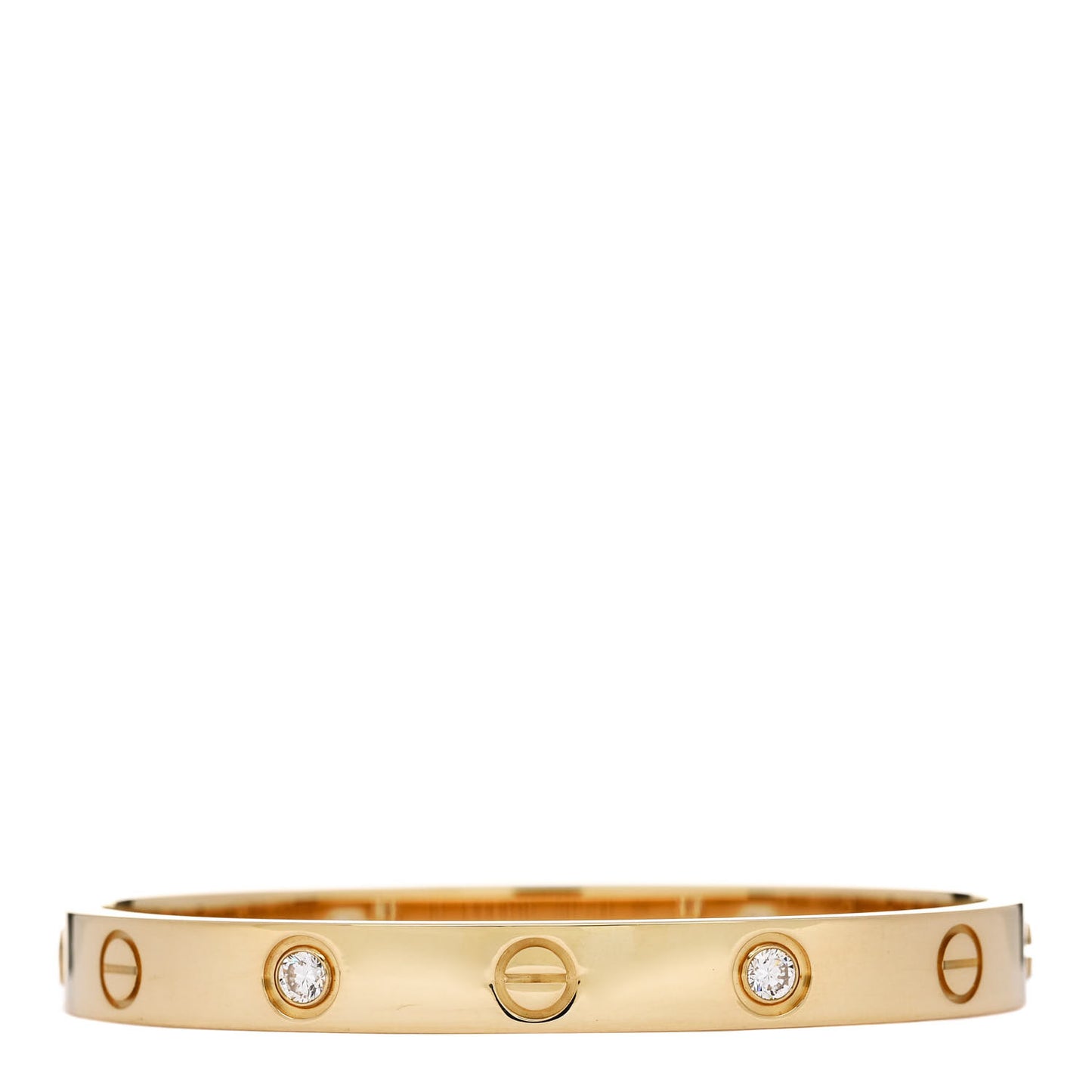 18K Yellow Gold 4 Diamond LOVE Bracelet 15