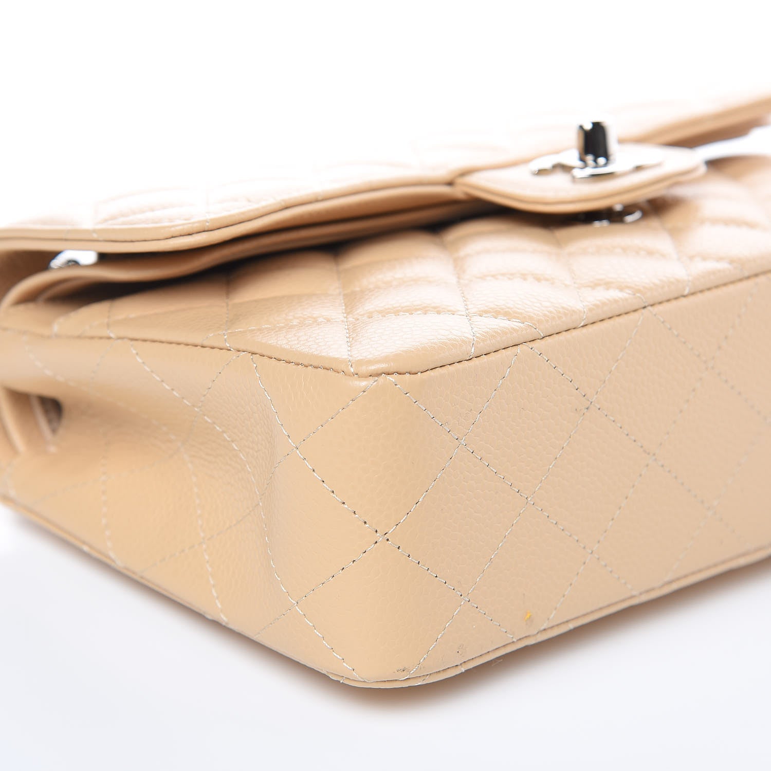 Chanel Caviar Quilted Small Double Flap Beige 8 of 10