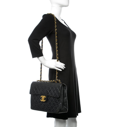 Chanel Lambskin Quilted XL Jumbo Single Flap Black 2 of 10