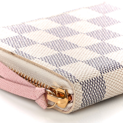 Louis Vuitton Damier Azur Clemence Wallet Rose Ballerine 8 of 11