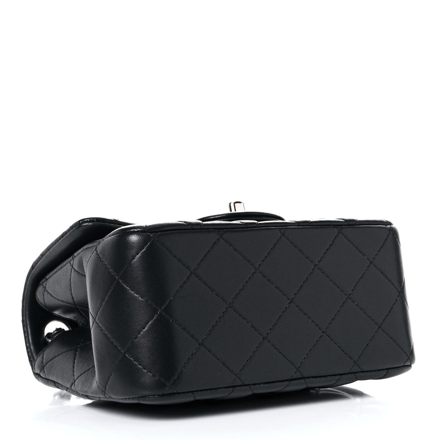 Lambskin Quilted Mini Square Flap Black