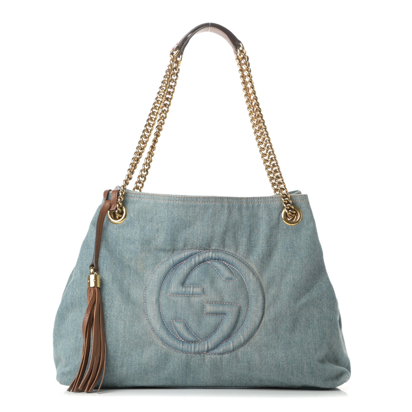 Denim Medium Soho Chain Shoulder Bag Blue