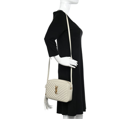 Saint Laurent Calfskin Matelasse Monogram Lou Camera Bag Crema Soft 2 of 9