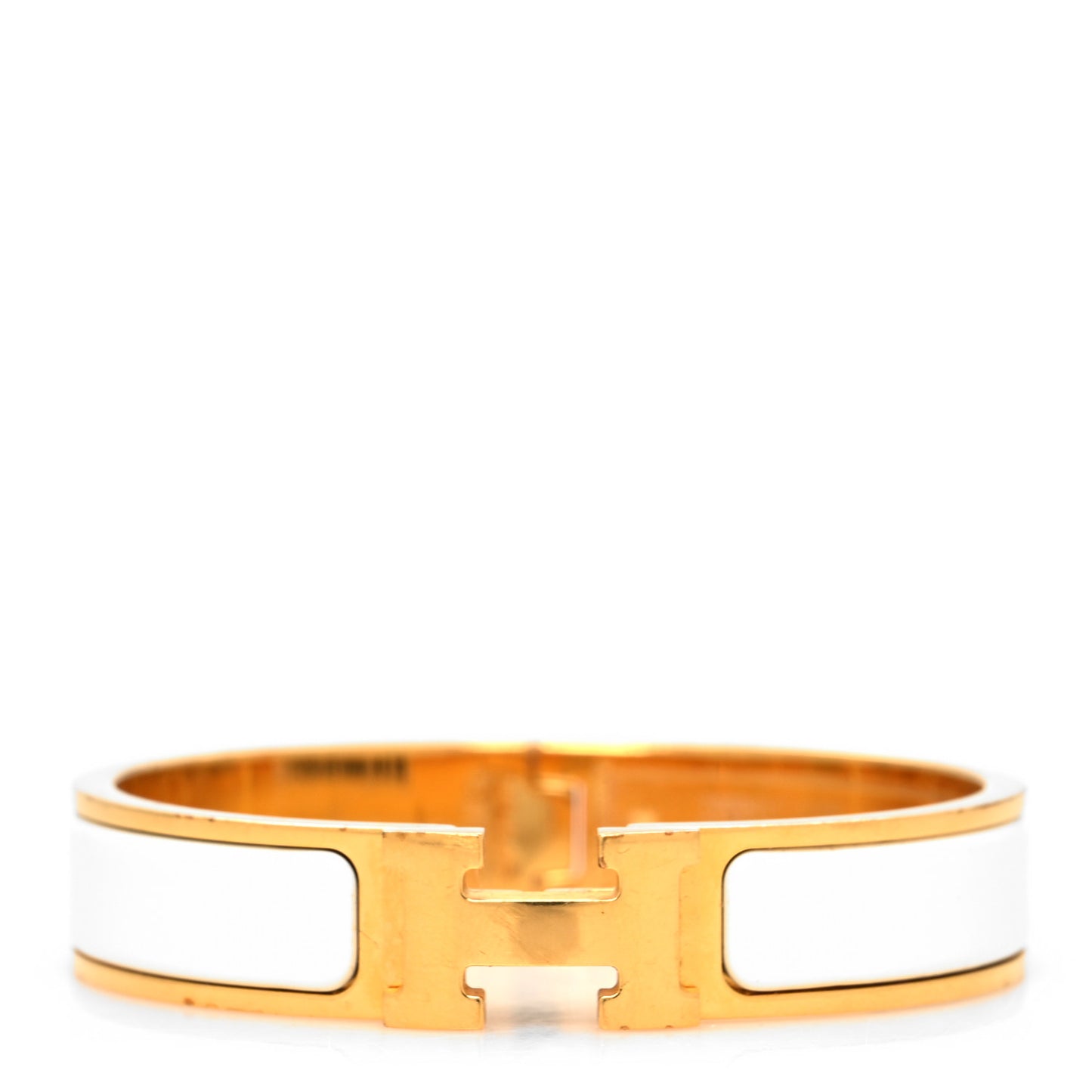 Enamel Narrow Clic Clac H Bracelet PM White