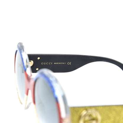 Gucci Glitter Acetate Round GG0101S Sunglasses Blue Multi 6 of 7