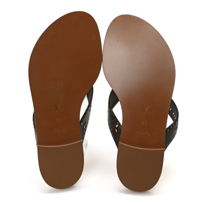 Louis Vuitton Monogram Sunny Flat Thong Sandals 38 Brown 6 of 9