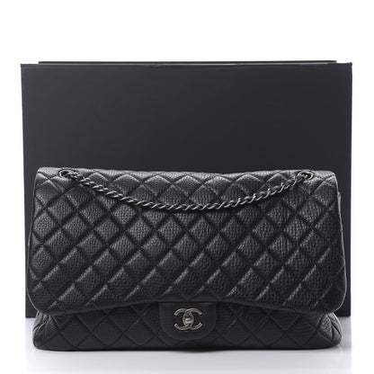 Chanel Calfskin Quilted XXL Travel Flap Bag Black 12 of 12