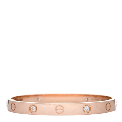 Cartier 18K Pink Gold 4 Diamond LOVE Bracelet 16 2 of 5