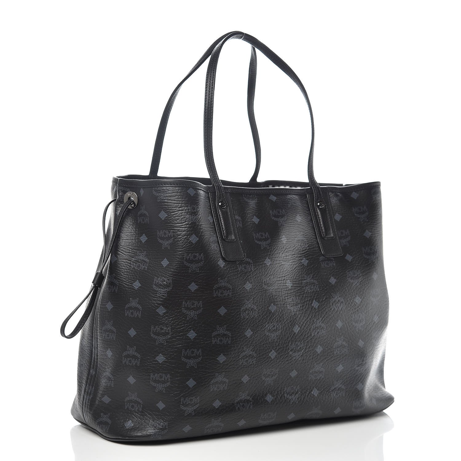MCM Visetos Large Liz Reversible Shopper Tote Black 5 of 15