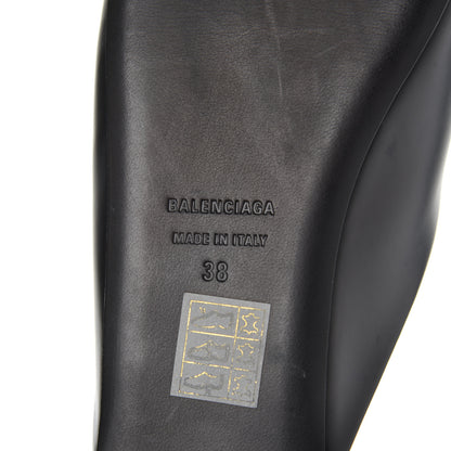 Balenciaga Soft Calfskin Double Square BB 5mm Mules 38 Black 7 of 18