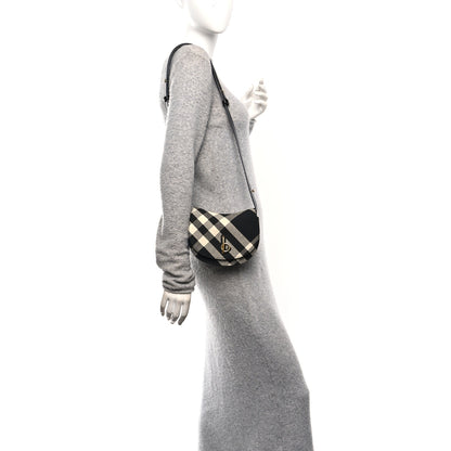 Burberry Jacquard Check Rocking Horse Crossbody Black 2 of 10