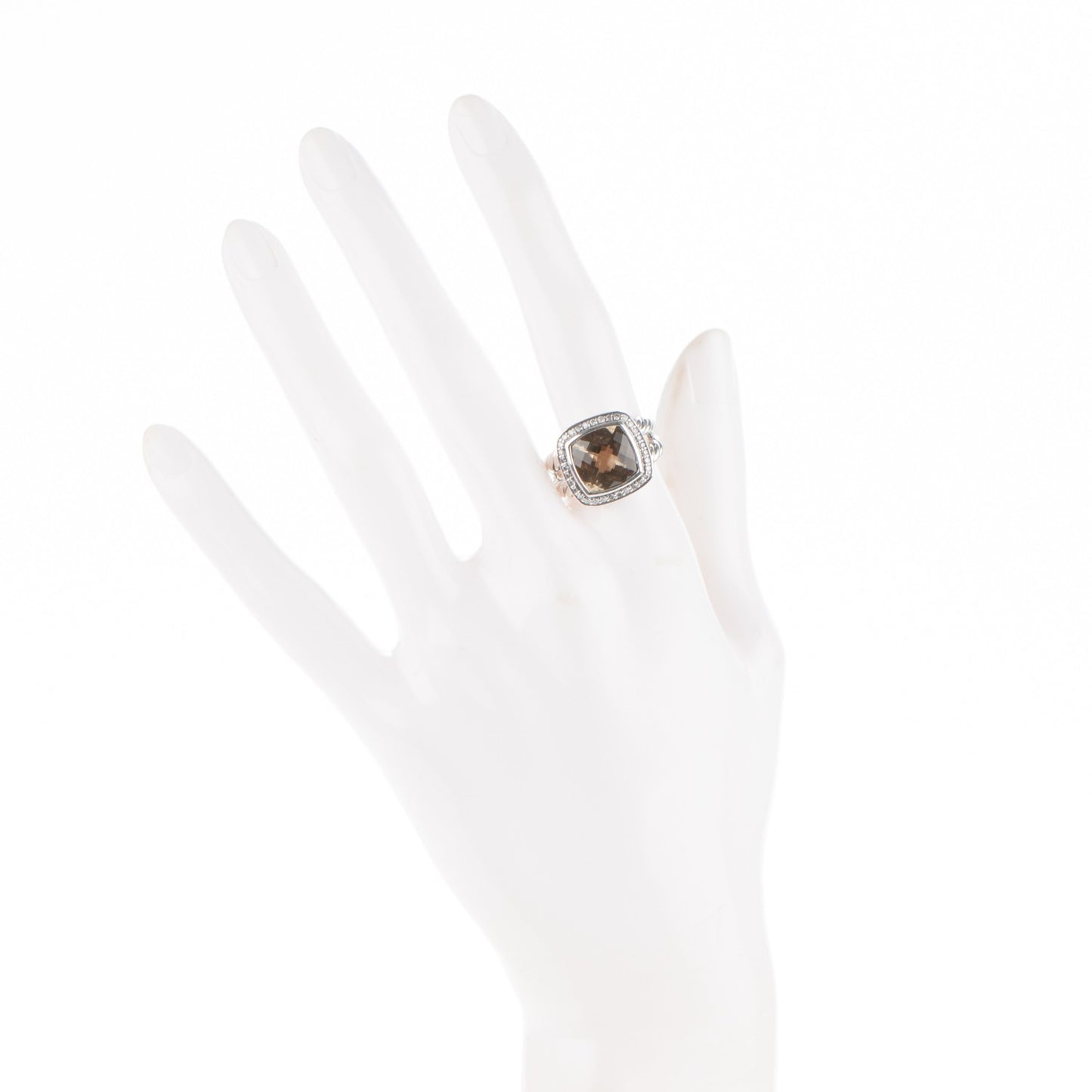 Sterling Silver Diamond Champagne Citrine 11mm Albion Ring 54 7