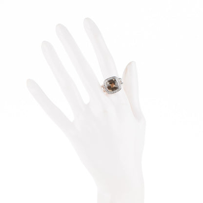 David Yurman Sterling Silver Diamond Champagne Citrine 11mm Albion Ring 54 7 2 of 5