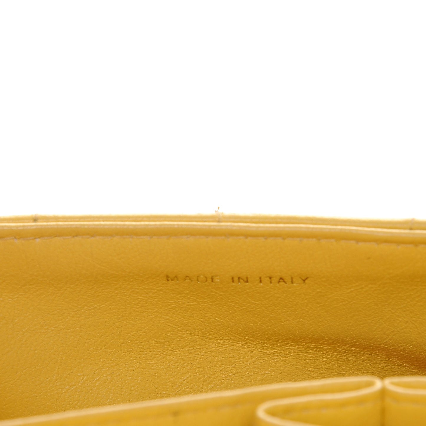 Lambskin East West Chocolate Bar Flap Yellow