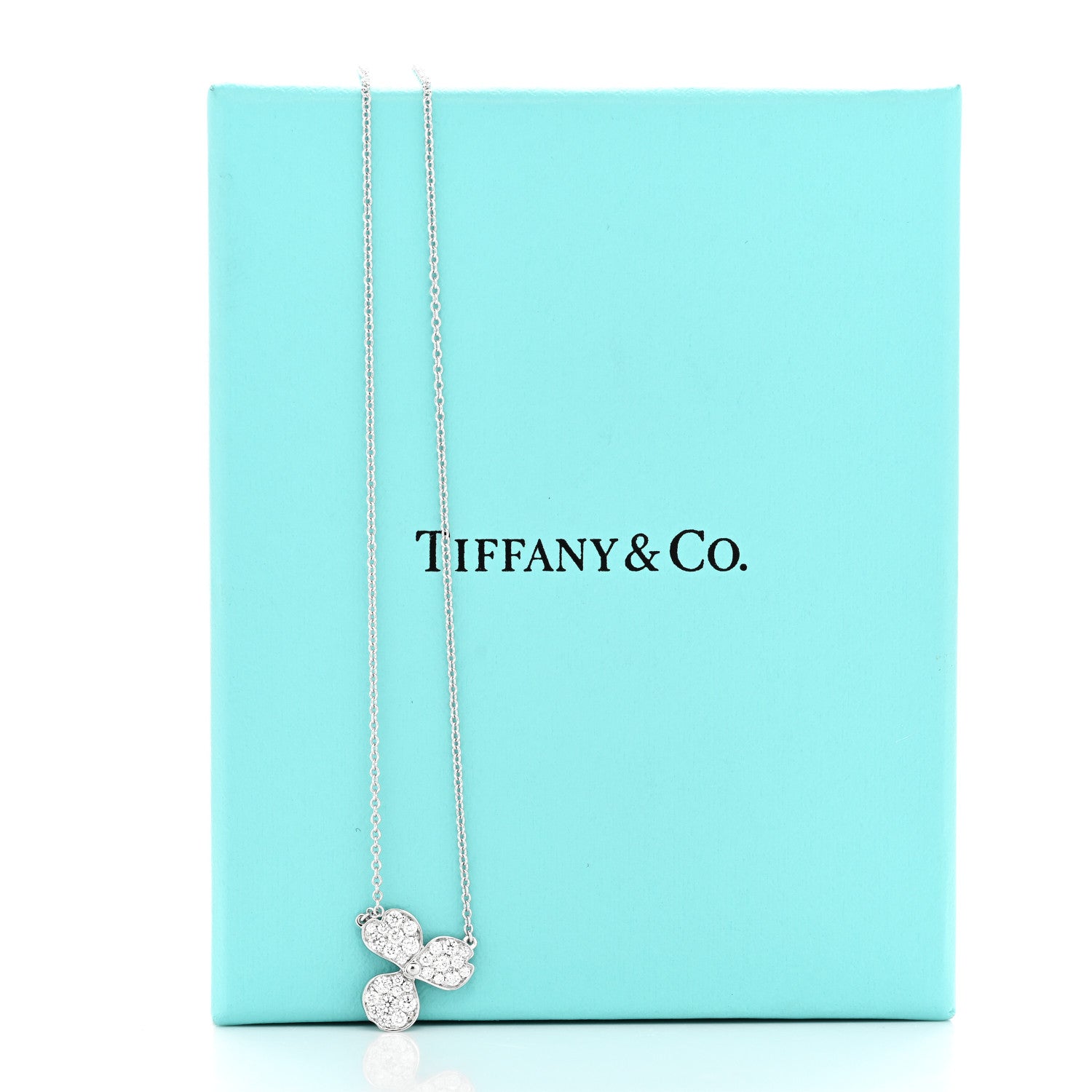 Tiffany Platinum Diamond Paper Flowers Pave Pendant Necklace 6 of 6