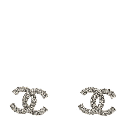 Chanel Crystal CC Earrings Silver 1 of 4