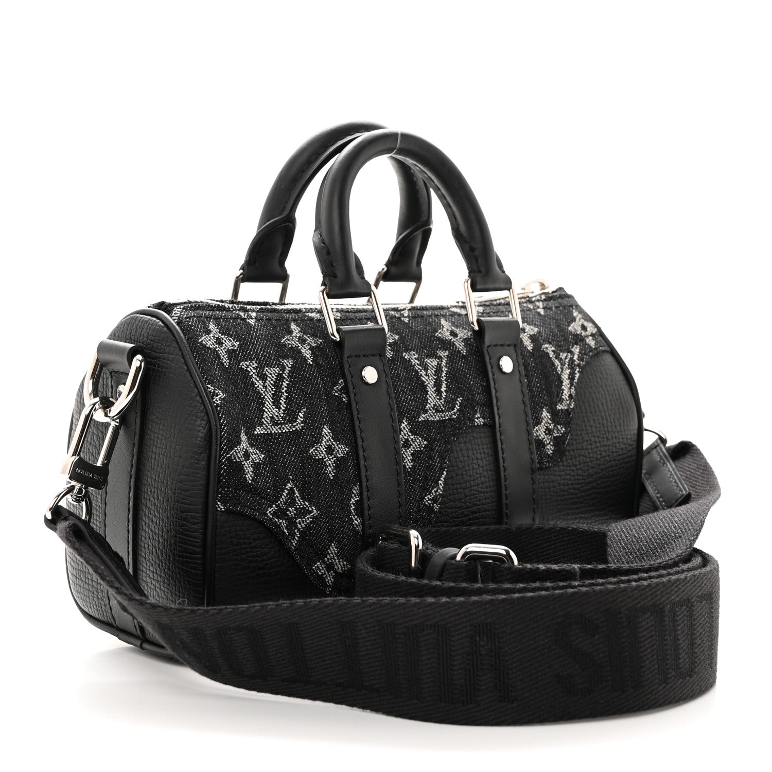Louis Vuitton X NIGO Taurillon Monogram Denim Drip Keepall XS Black 3 of 10