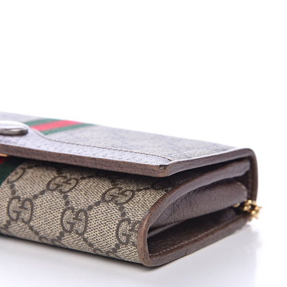 Gucci GG Supreme Monogram Web Ophidia Wallet On Chain Brown 9 of 11