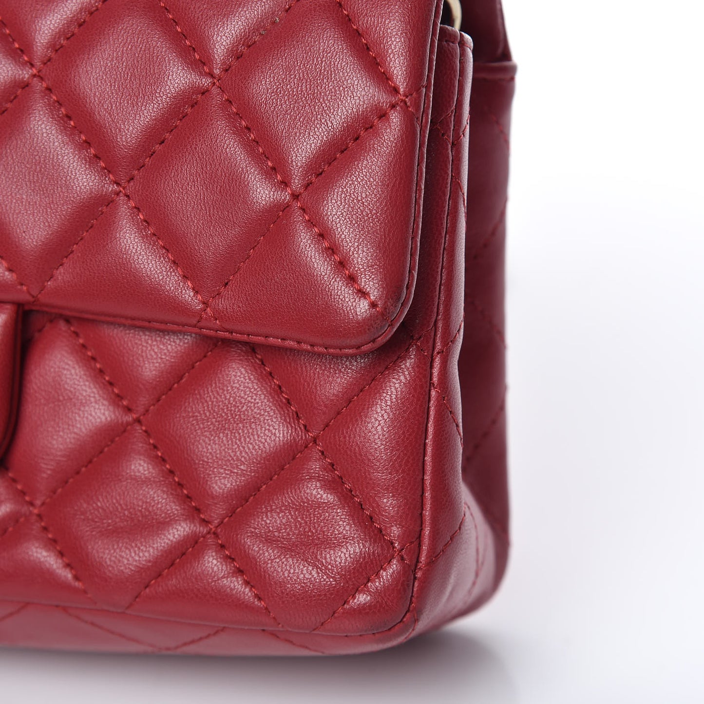 Lambskin Quilted Mini Rectangular Flap Red