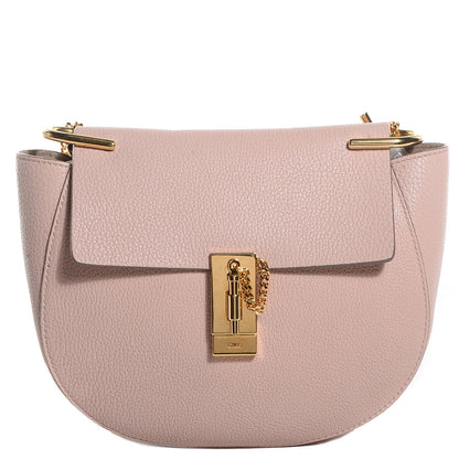 Chloe Grained Calfskin Drew Shoulder Bag Cement Pink 1 of 8