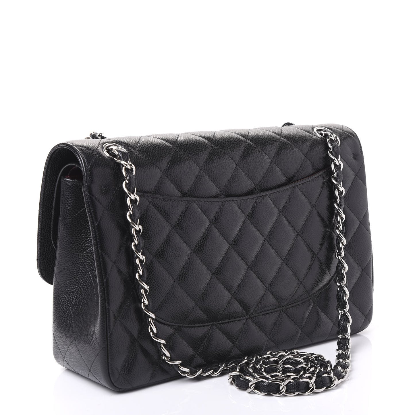 Caviar Quilted Jumbo Double Flap Black