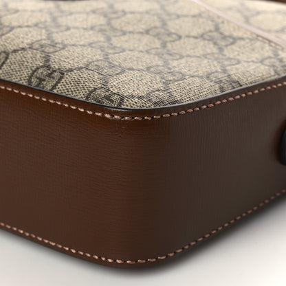 Gucci GG Supreme Monogram Azalea Calfskin Retro Interlocking G Messenger Shoulder Bag Beige Ebony Brown Sugar 8 of 8
