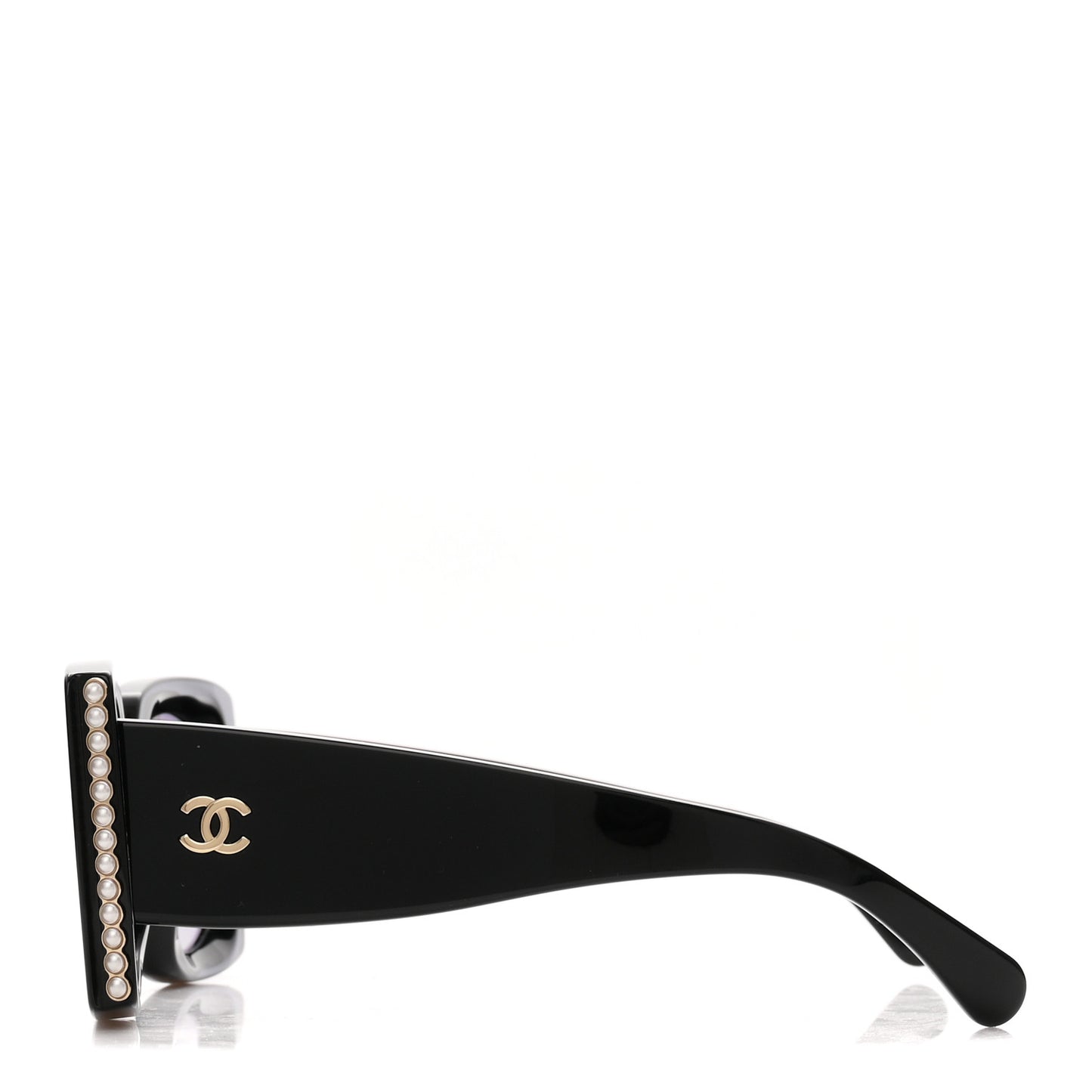 Acetate Pearl Rectangle Sunglasses 5480-H Black