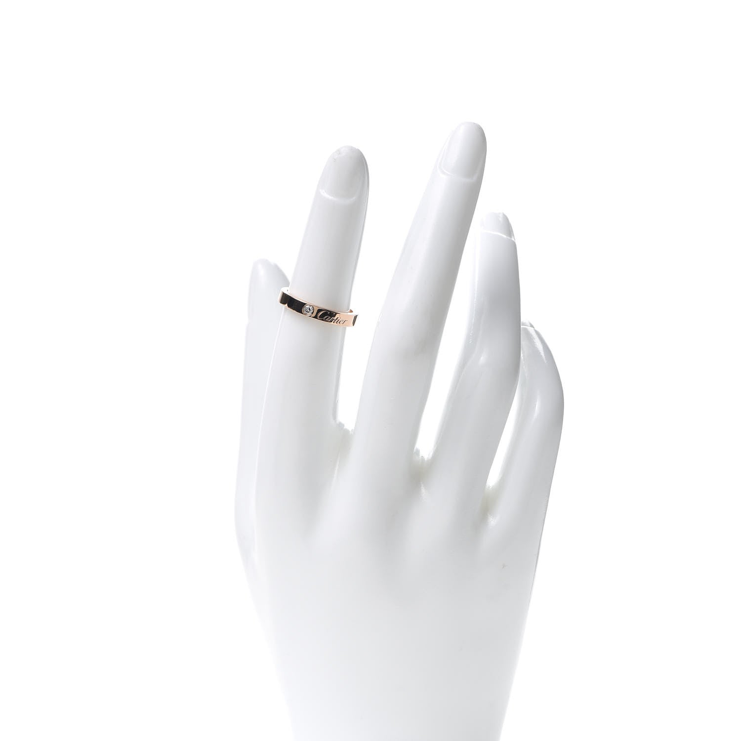 Cartier 18K Pink Gold Diamond 3mm C De Cartier Wedding Band Ring 49 4.75 2 of 5