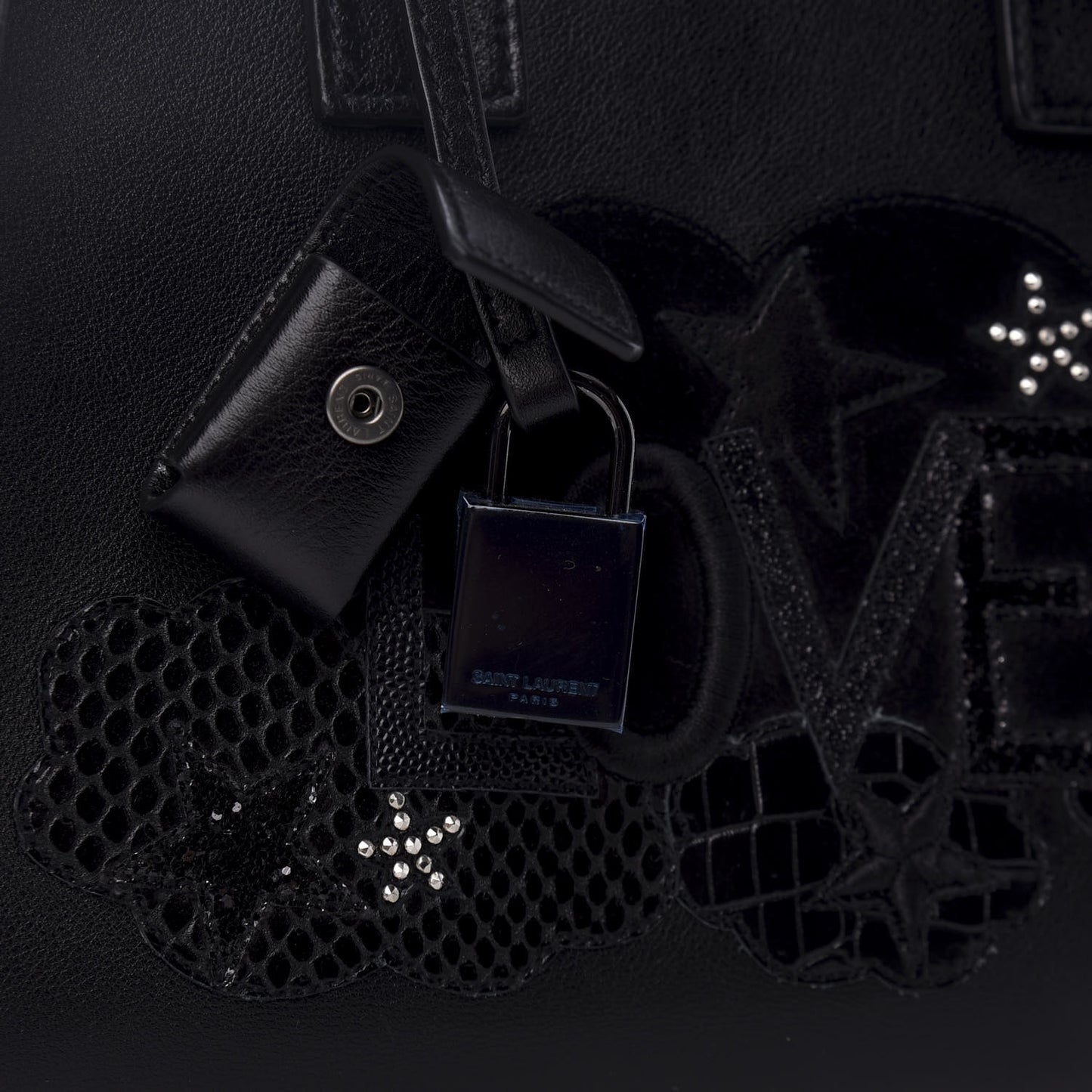 Calfskin Love Patchwork Baby Sac De Jour Black