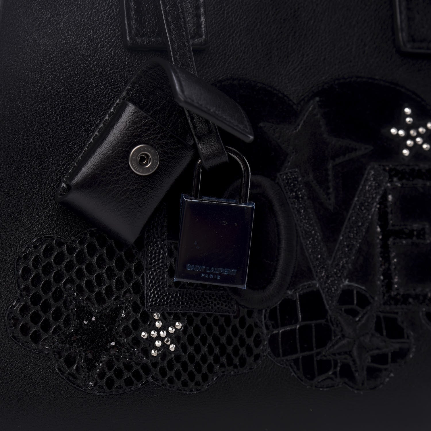 Saint Laurent Calfskin Love Patchwork Baby Sac De Jour Black 11 of 12