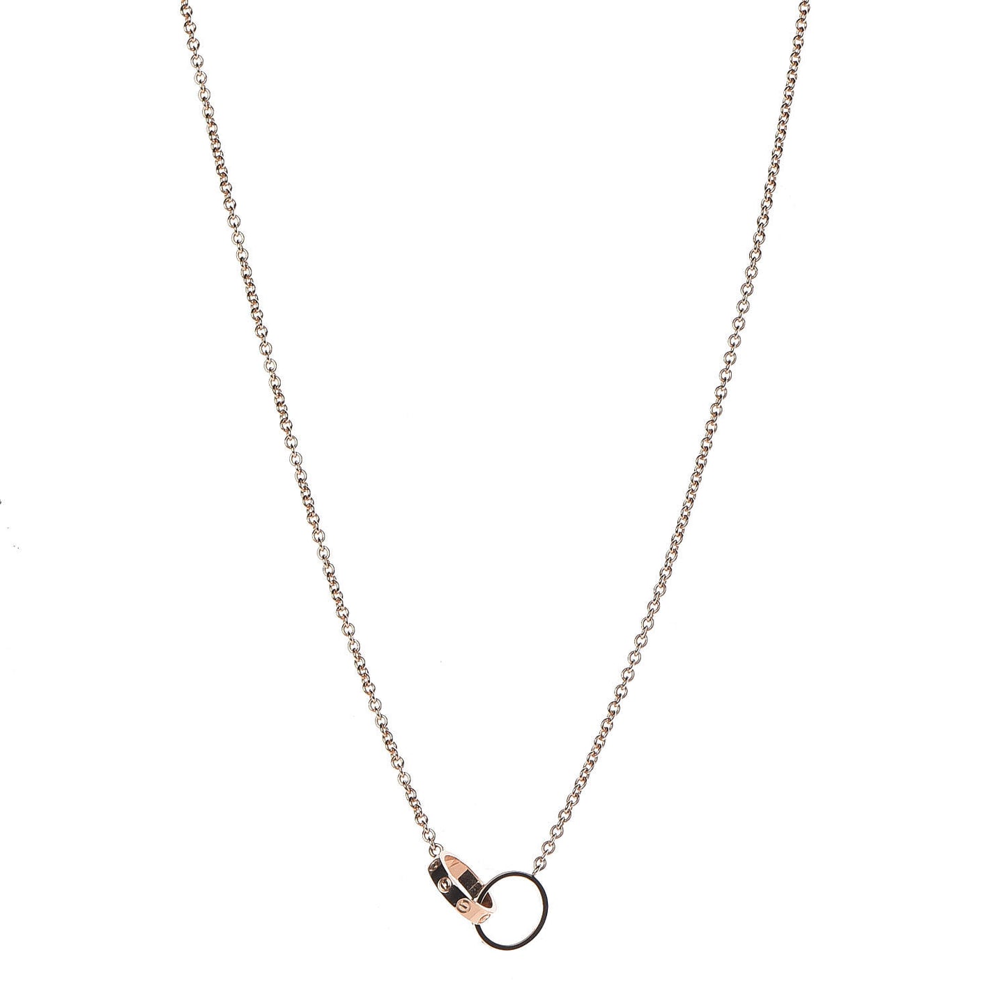 18K Pink Gold Interlocking LOVE Necklace