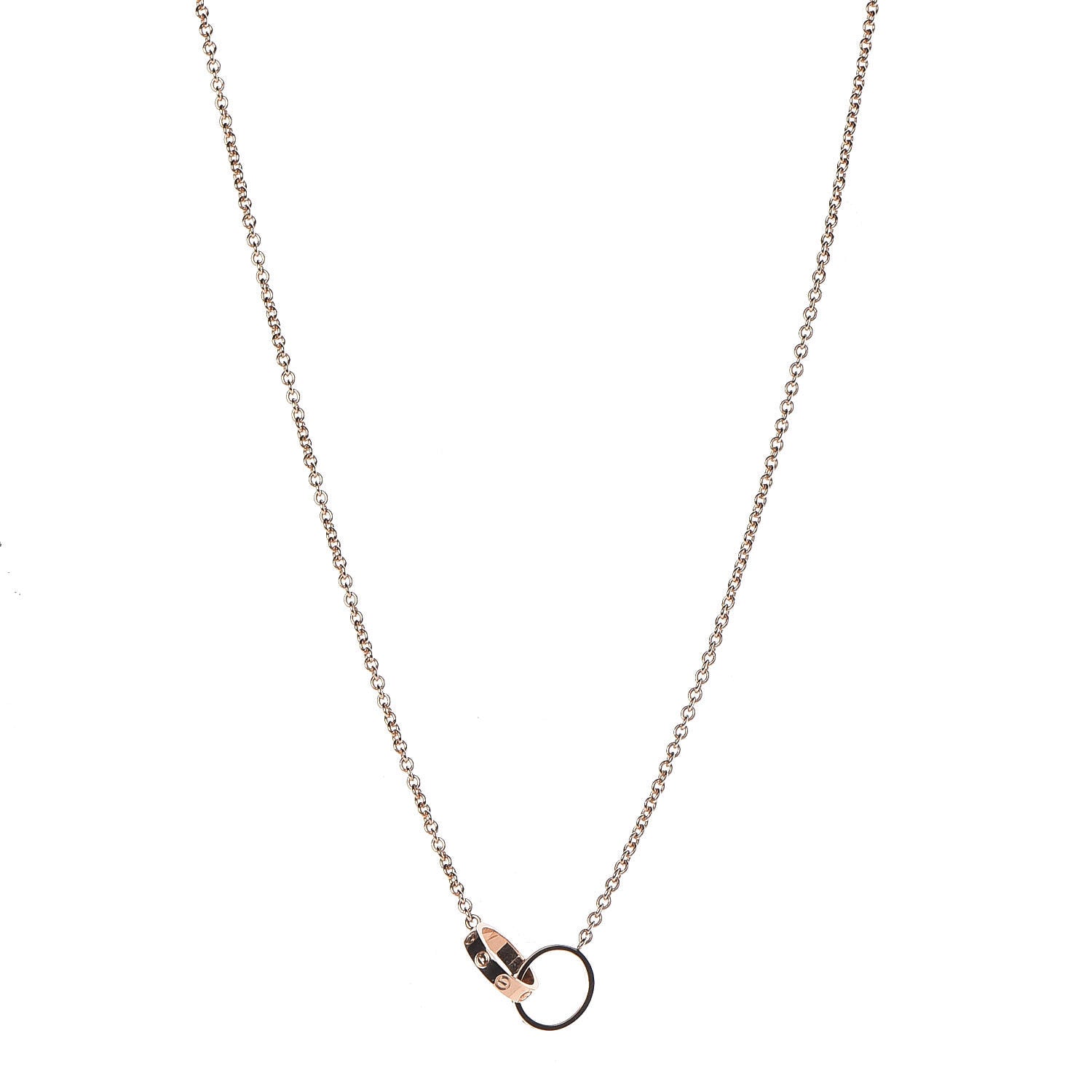 Cartier 18K Pink Gold Interlocking LOVE Necklace 1 of 7