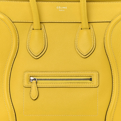 Celine Drummed Calfskin Mini Luggage Citron 8 of 19