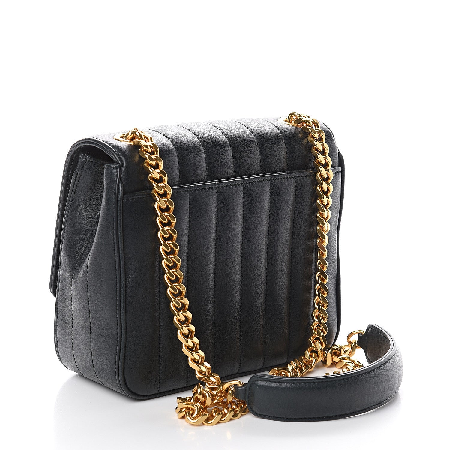 Saint Laurent Lambskin Matelasse Monogram Medium Vicky Chain Bag Dark Green 2 of 8