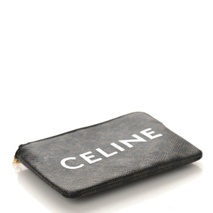 Celine Triomphe Canvas Logo Coin and Card Pouch With Hook Black 4 of 8