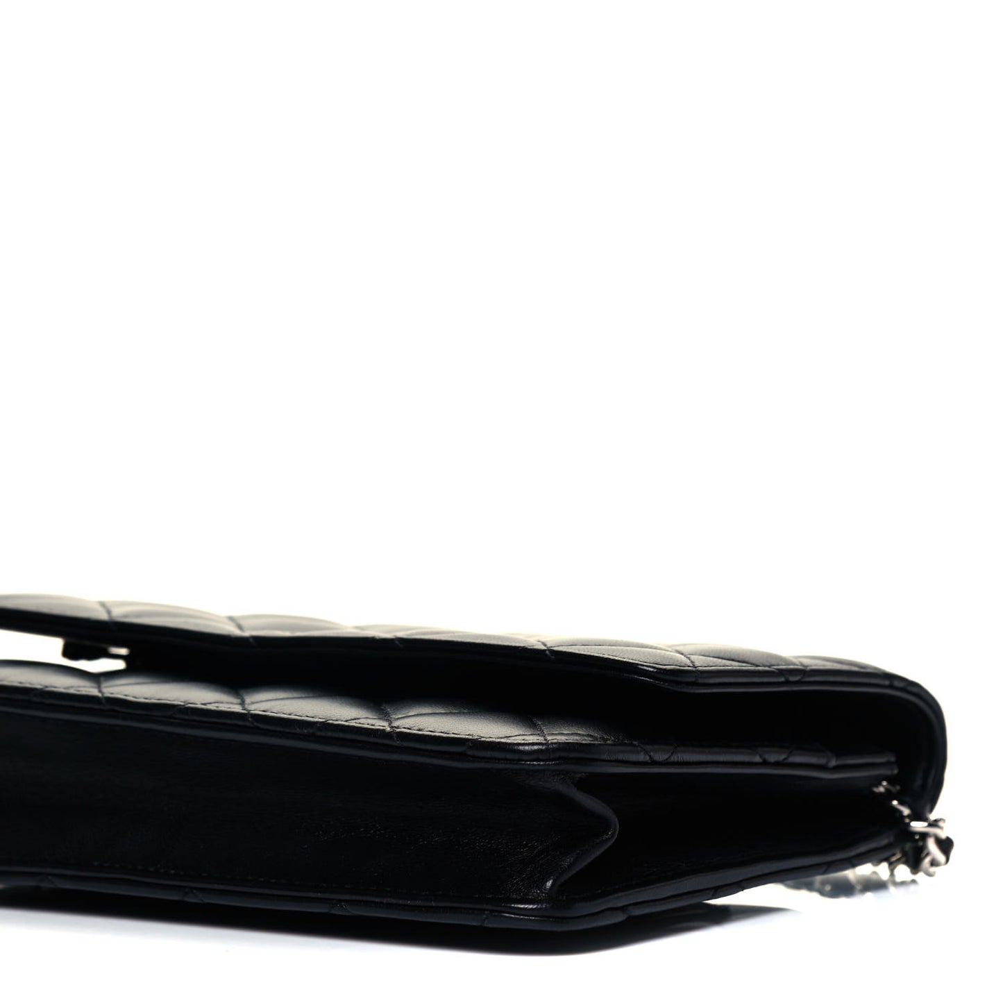 Lambskin Quilted Wallet On Chain WOC Black