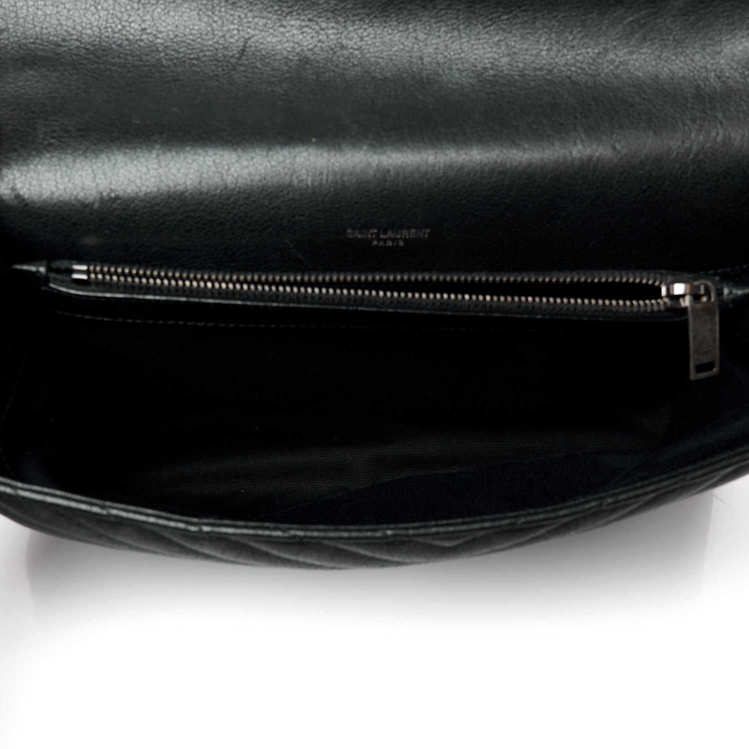 Saint Laurent Sheepskin Matelasse Chevron Monogram Large College Satchel Black 5 of 10