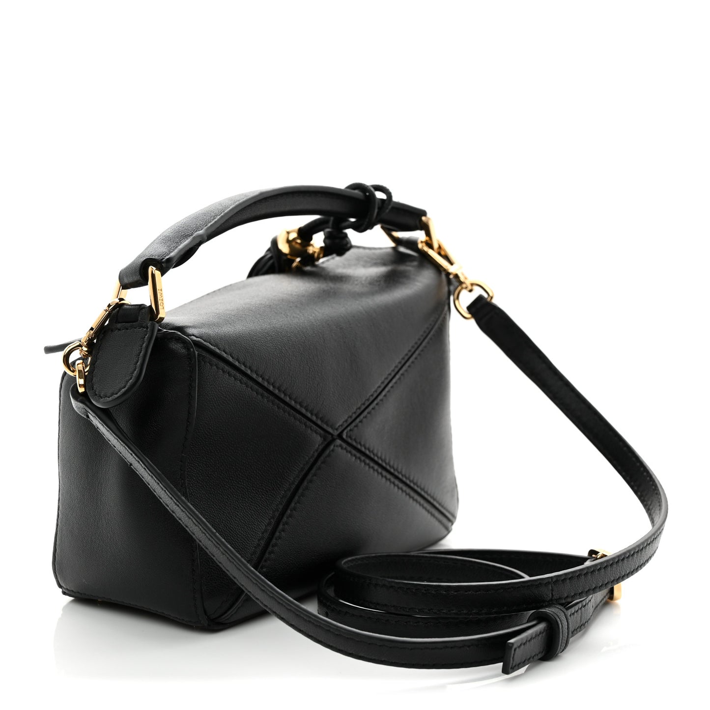 Nappa Lambskin Featherlight Mini Puzzle Bag Black