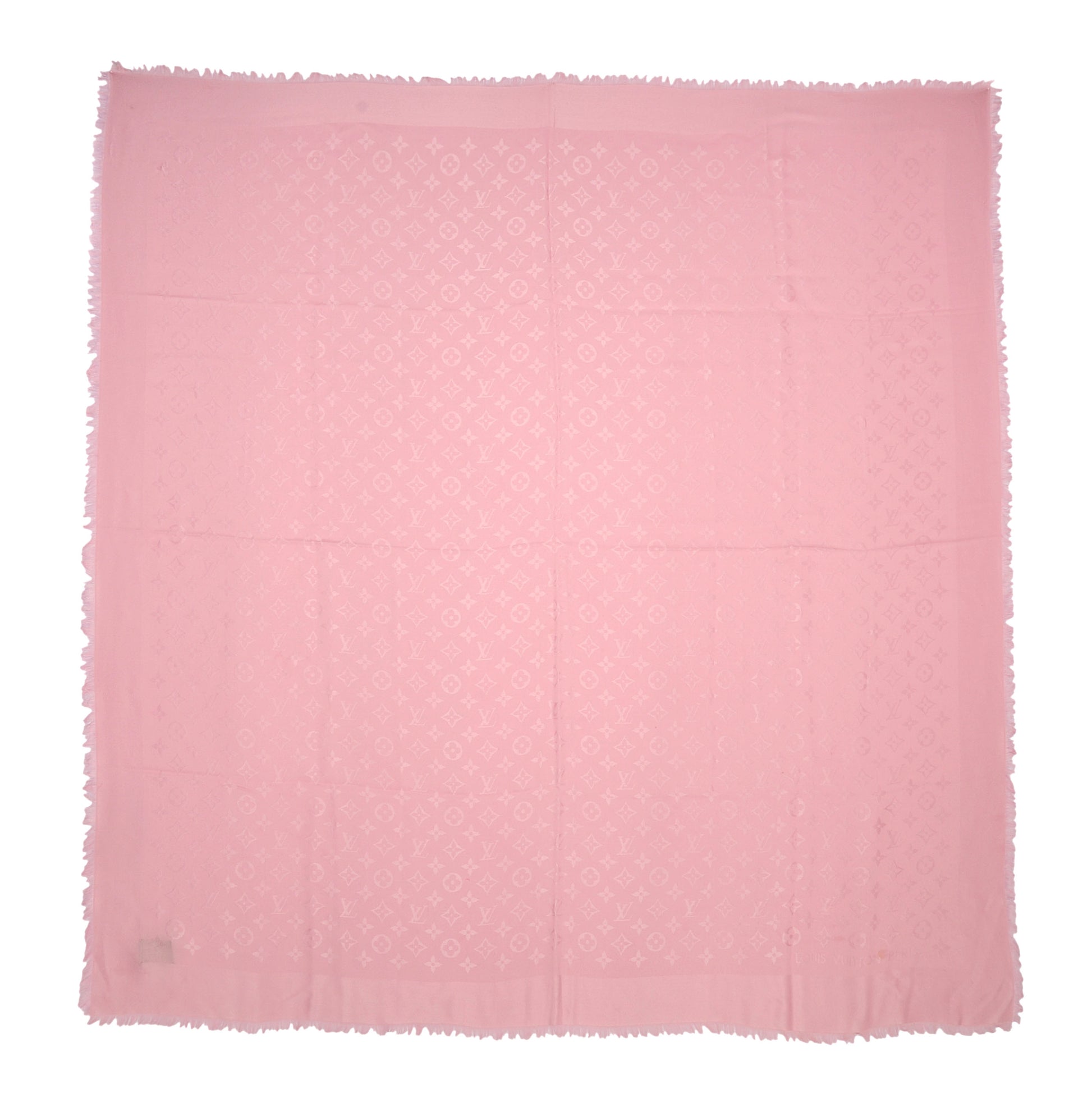 Louis Vuitton Silk Wool Monogram Shawl Pink 3 of 5