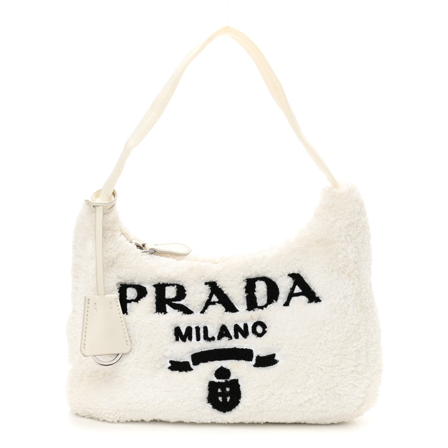 Prada Terry Cloth Mini Re-Edition 2000 Bag White Black 1 of 10