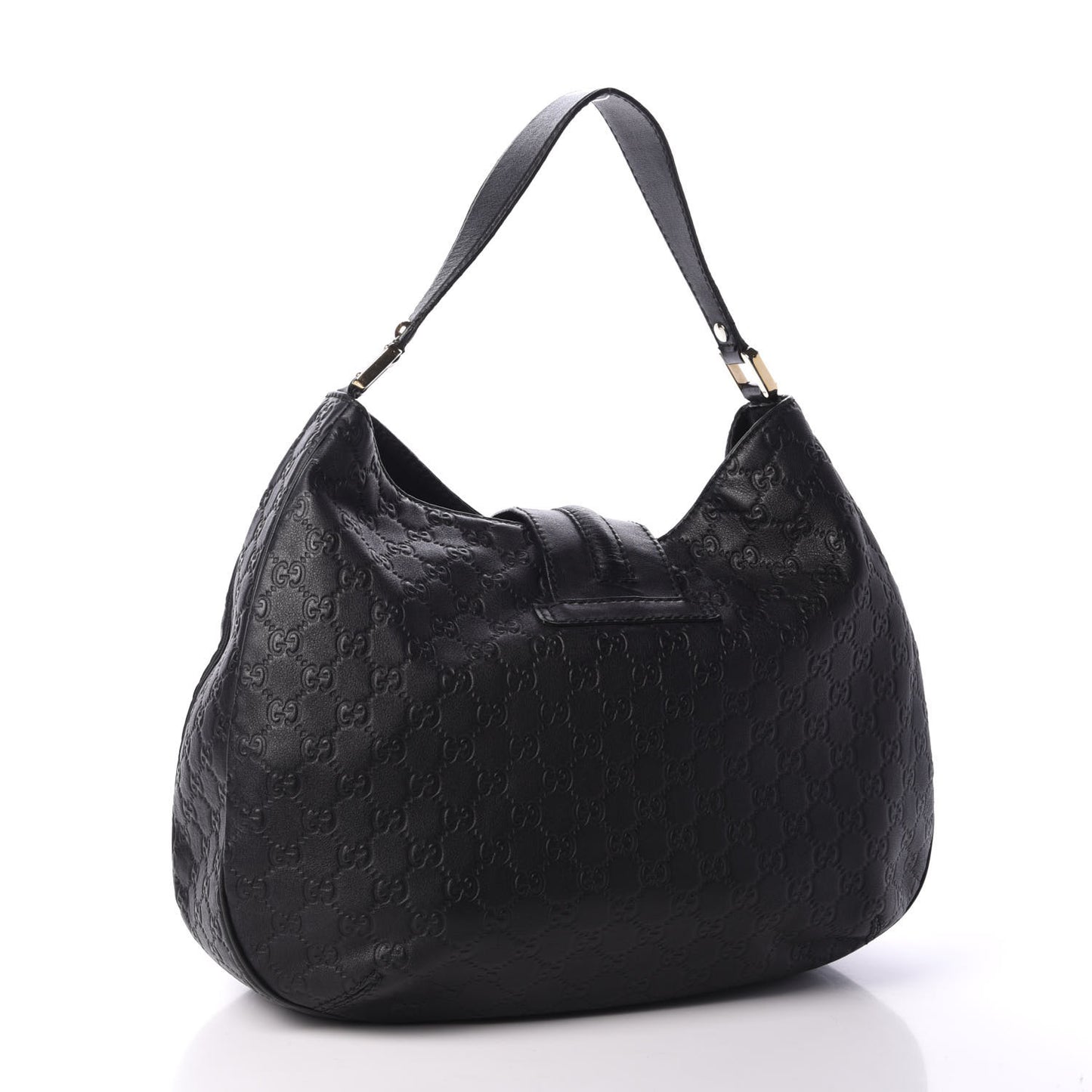 Guccissima Large New Ladies Web Hobo Black