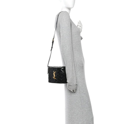 Saint Laurent Patent Matelasse Monogram June Box Bag Black 2 of 12