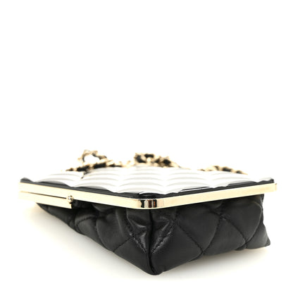 Chanel Lambskin Plexi Quilted CC Evening Clutch With Chain Black 4 of 11