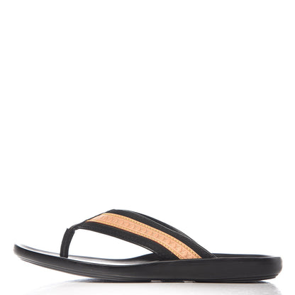 Louis Vuitton Mens Rubber Canvas Vachetta Thong Sandals 6 Black 1 of 10
