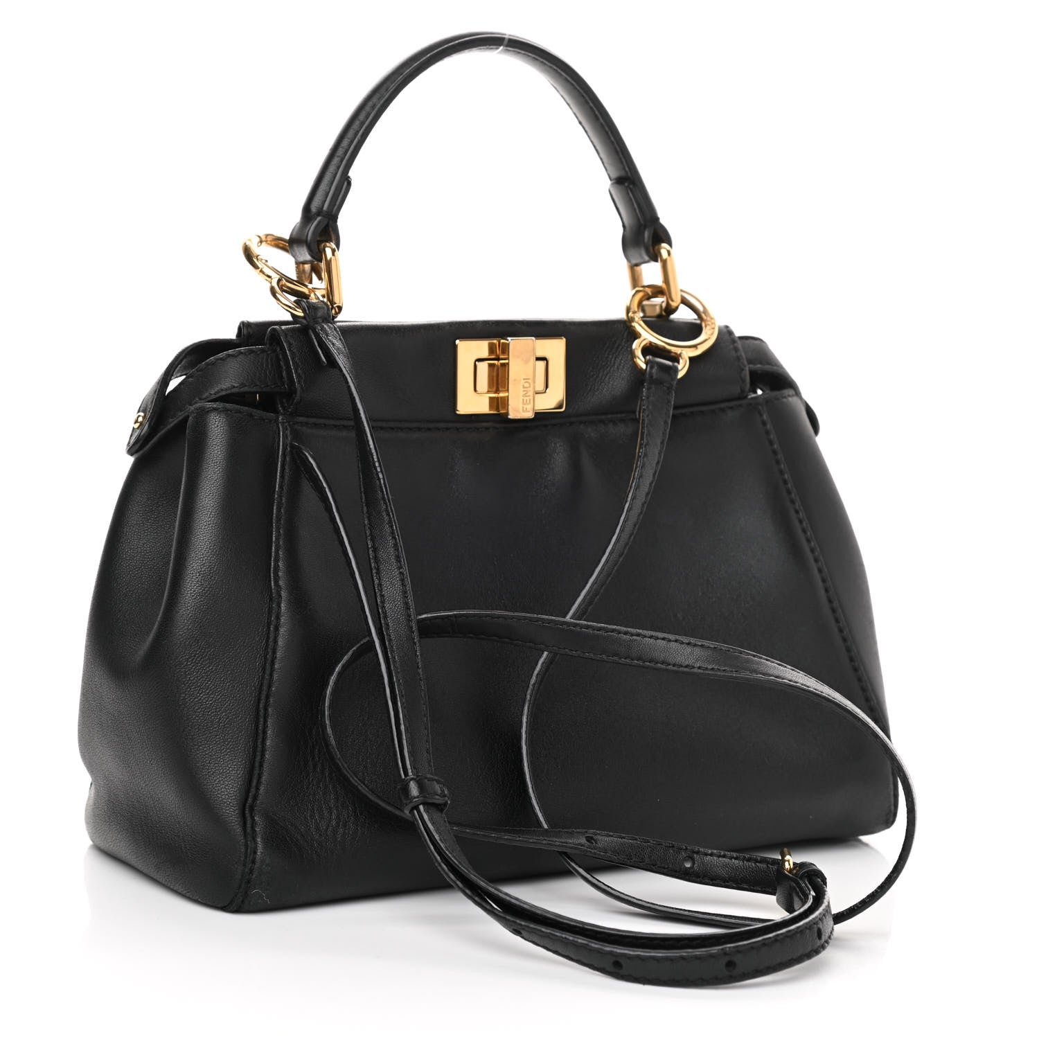 Fendi Nappa Mini Peekaboo Iconic Satchel Black 3 of 11